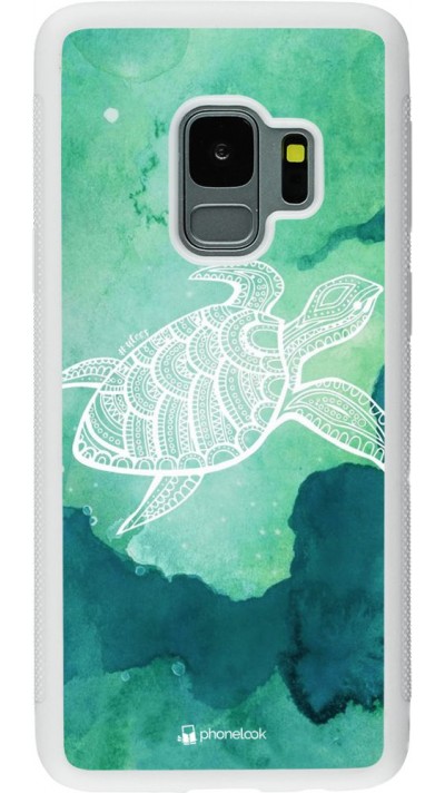 Hülle Samsung Galaxy S9 - Silikon weiss Turtle Aztec Watercolor