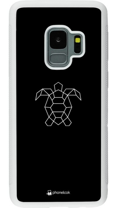 Hülle Samsung Galaxy S9 - Silikon weiss Turtles lines on black