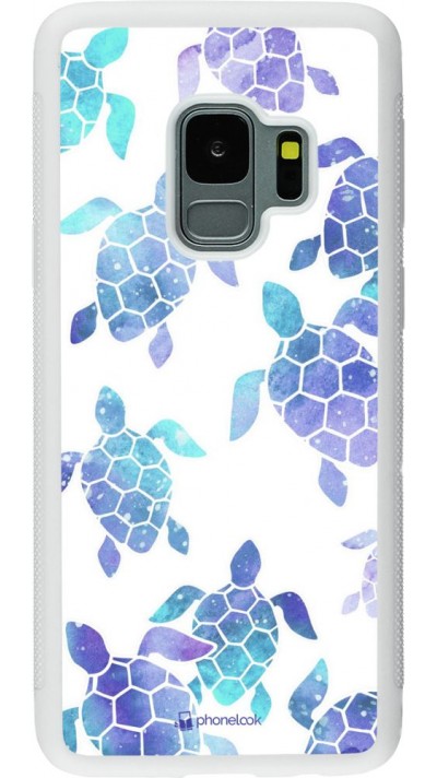 Hülle Samsung Galaxy S9 - Silikon weiss Turtles pattern watercolor