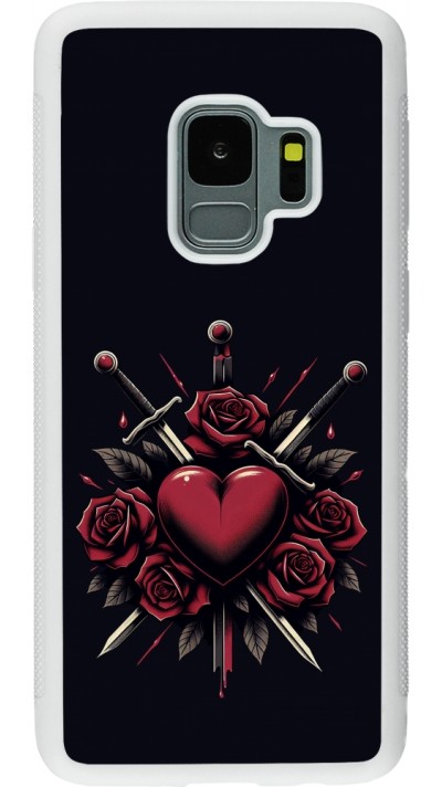 Samsung Galaxy S9 Case Hülle - Silikon weiss Valentine 2024 gothic love