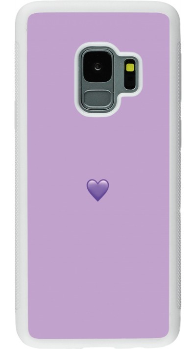 Coque Samsung Galaxy S9 - Silicone rigide blanc Valentine 2023 purpule single heart