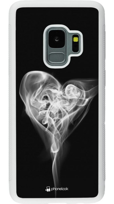 Coque Samsung Galaxy S9 - Silicone rigide blanc Valentine 2022 Black Smoke