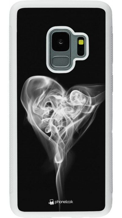 Hülle Samsung Galaxy S9 - Silikon weiss Valentine 2022 Black Smoke