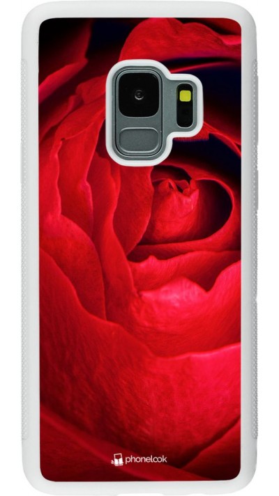 Coque Samsung Galaxy S9 - Silicone rigide blanc Valentine 2022 Rose