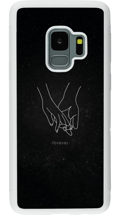 Coque Samsung Galaxy S9 - Silicone rigide blanc Valentine 2023 hands forever