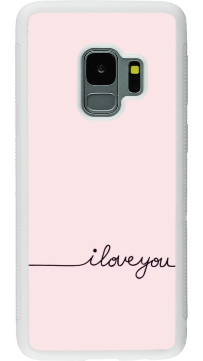 Coque Samsung Galaxy S9 - Silicone rigide blanc Valentine 2023 i love you writing