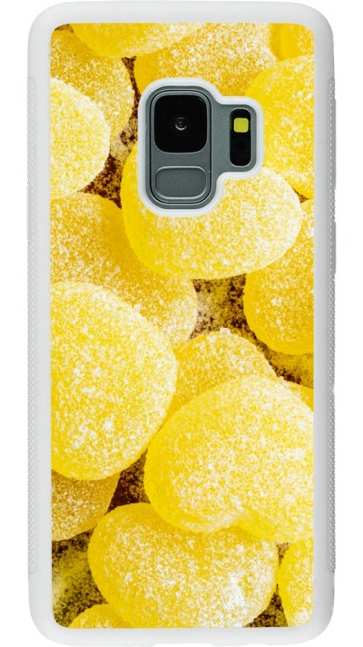 Coque Samsung Galaxy S9 - Silicone rigide blanc Valentine 2023 sweet yellow hearts