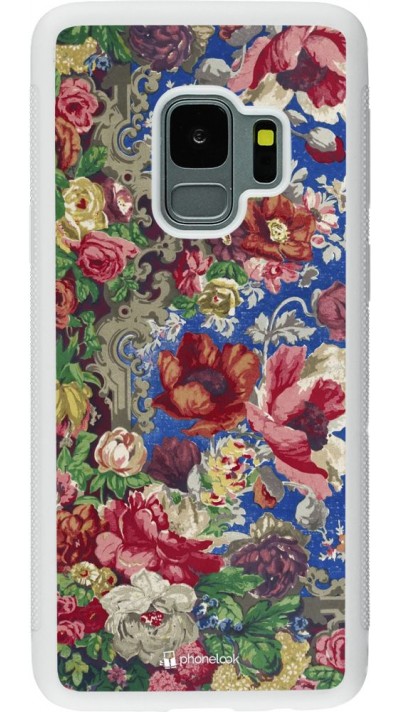 Hülle Samsung Galaxy S9 - Silikon weiss Vintage Art Flowers