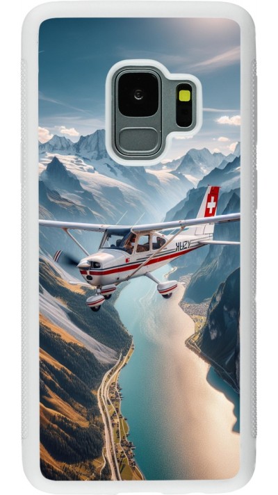 Samsung Galaxy S9 Case Hülle - Silikon weiss Schweizer Alpenflug