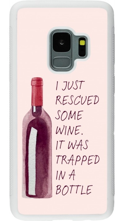 Samsung Galaxy S9 Case Hülle - Silikon weiss I just rescued some wine