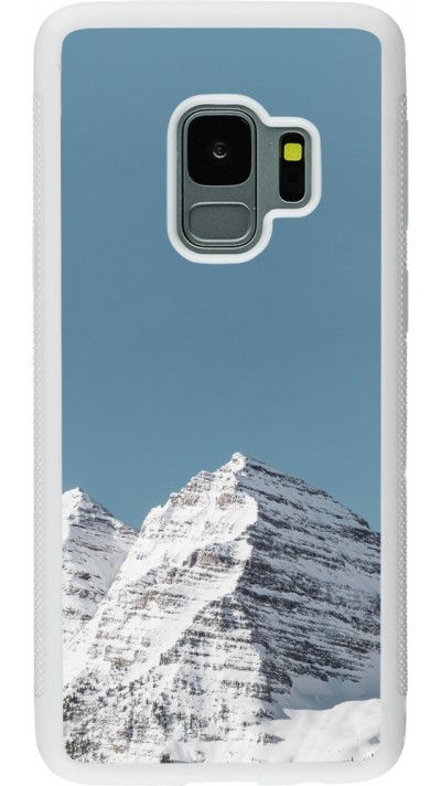 Coque Samsung Galaxy S9 - Silicone rigide blanc Winter 22 blue sky mountain