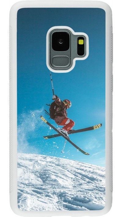 Coque Samsung Galaxy S9 - Silicone rigide blanc Winter 22 Ski Jump