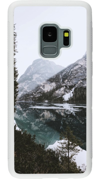 Coque Samsung Galaxy S9 - Silicone rigide blanc Winter 22 snowy mountain and lake