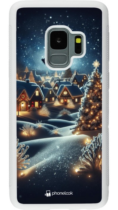 Coque Samsung Galaxy S9 - Silicone rigide blanc Noël 2023 Christmas is Coming