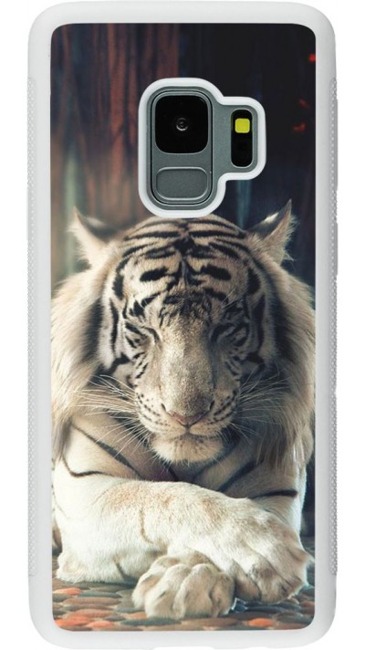 Hülle Samsung Galaxy S9 - Silikon weiss Zen Tiger