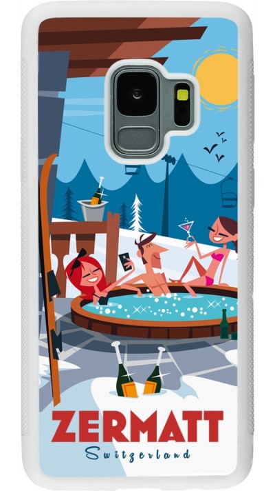 Samsung Galaxy S9 Case Hülle - Silikon weiss Zermatt Mountain Jacuzzi