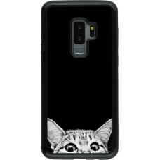 Coque Samsung Galaxy S9+ - Hybrid Armor noir Cat Looking Up Black