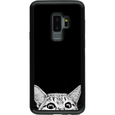 Coque Samsung Galaxy S9+ - Hybrid Armor noir Cat Looking Up Black