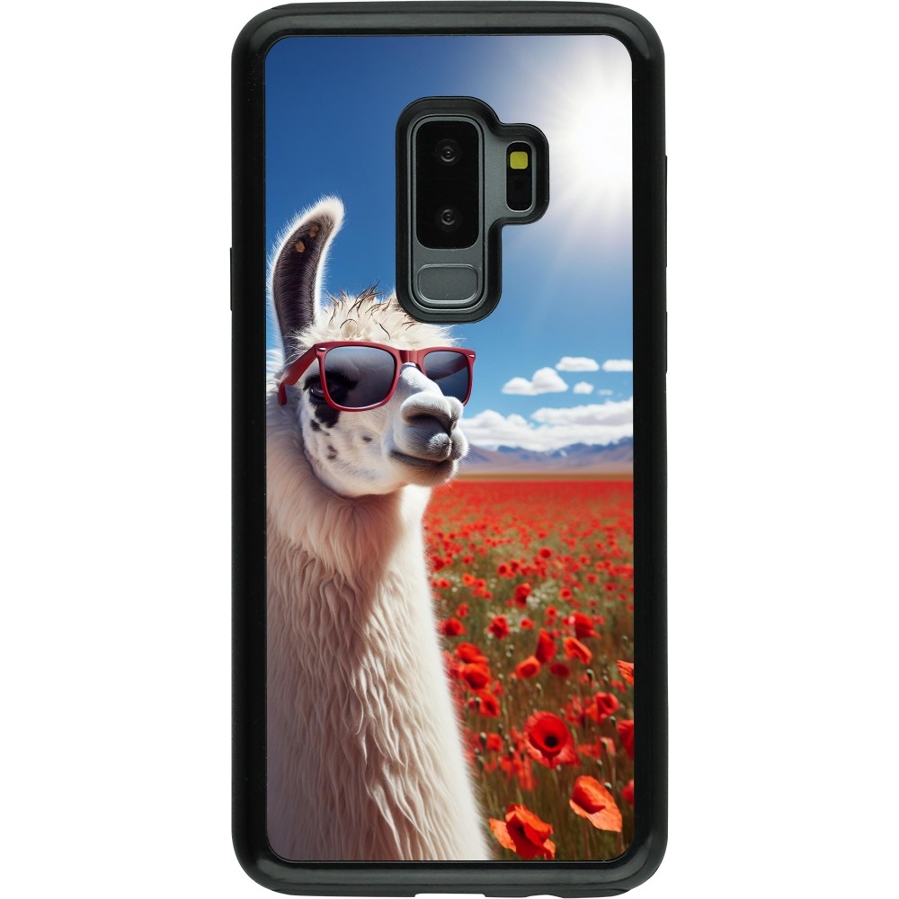 Samsung Galaxy S9+ Case Hülle - Hybrid Armor schwarz Lama Chic in Mohnblume
