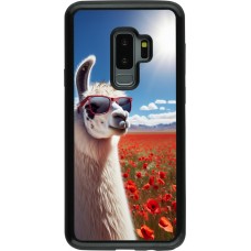 Samsung Galaxy S9+ Case Hülle - Hybrid Armor schwarz Lama Chic in Mohnblume