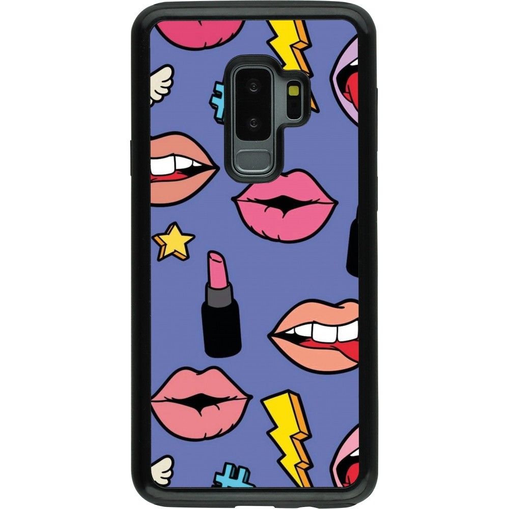 Coque Samsung Galaxy S9+ - Hybrid Armor noir Lips and lipgloss
