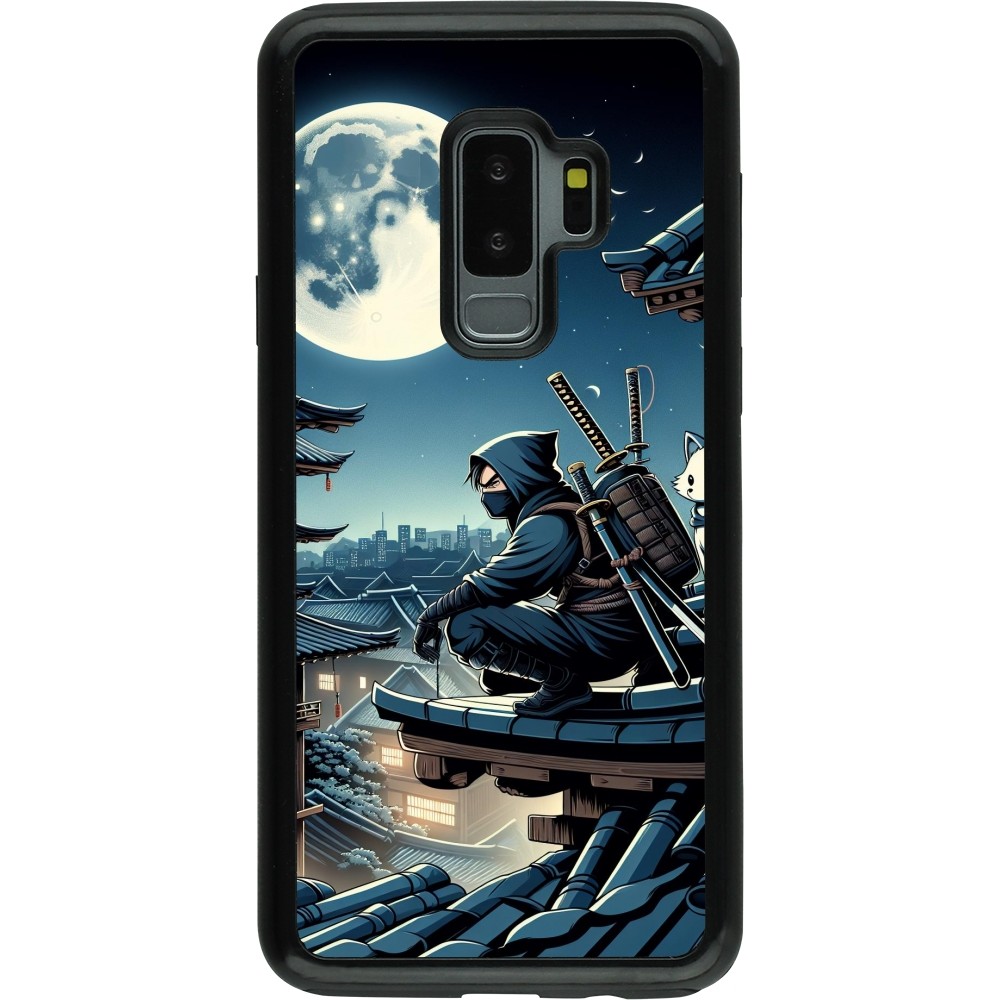 Coque Samsung Galaxy S9+ - Hybrid Armor noir Ninja sous la lune