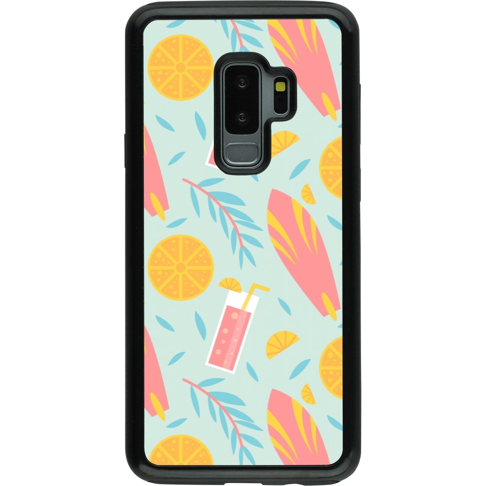 Coque Samsung Galaxy S9+ - Hybrid Armor noir Summer 2025 Pattern citron