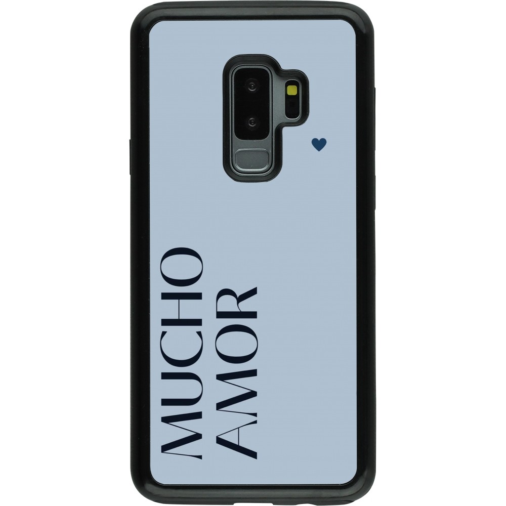 Coque Samsung Galaxy S9+ - Hybrid Armor noir Valentine 2024 mucho amor azul