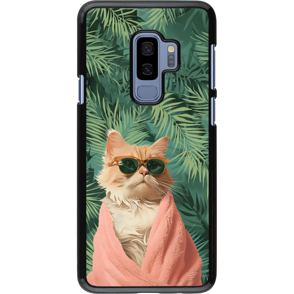 Coque Samsung Galaxy S9+ - Cat Summer Palms