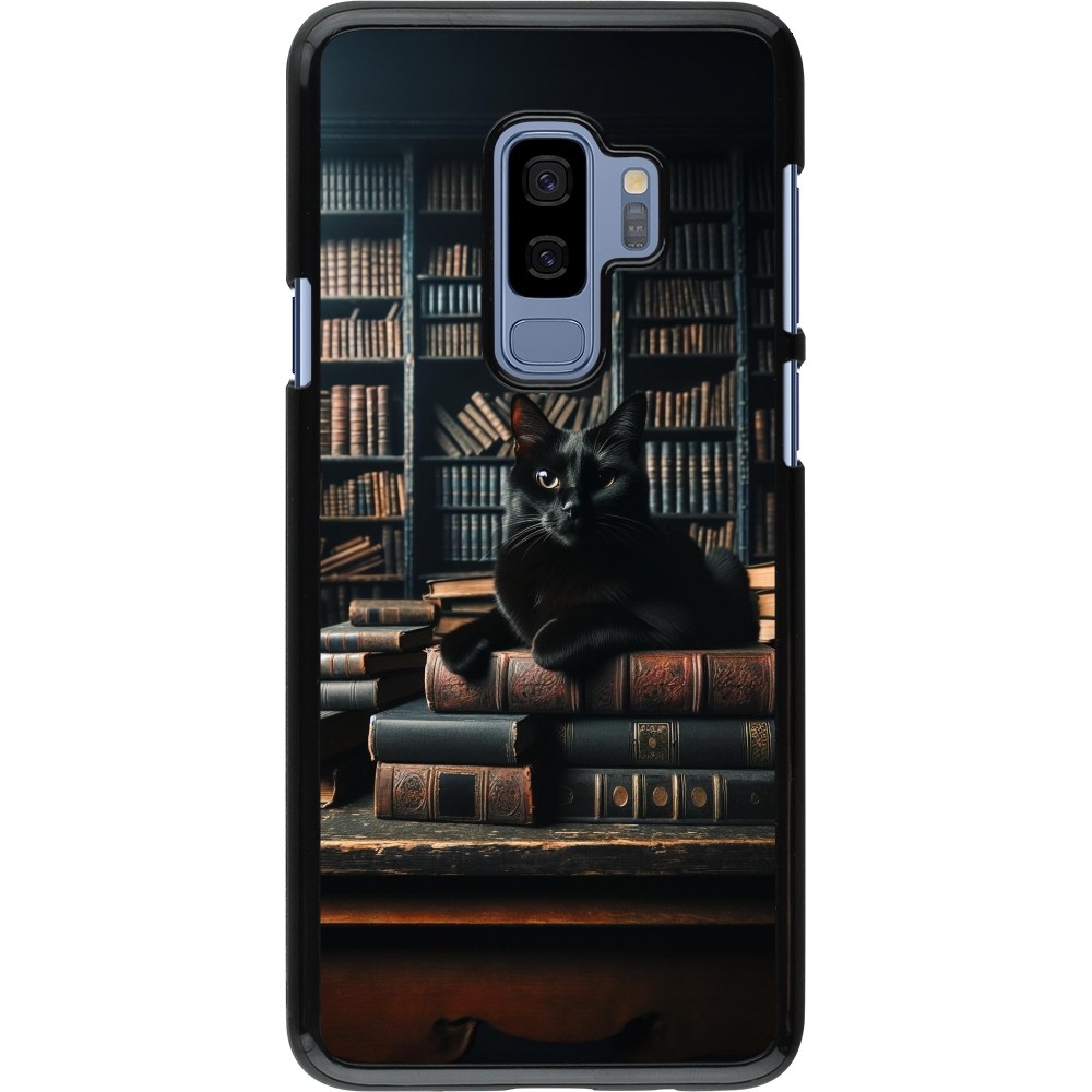 Samsung Galaxy S9+ Case Hülle - Katze Bücher dunkel