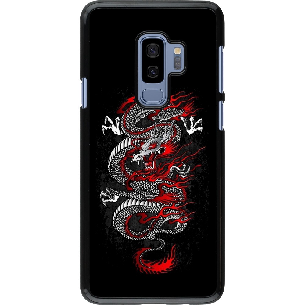 Samsung Galaxy S9+ Case Hülle - Japanese style Dragon Tattoo Red Black
