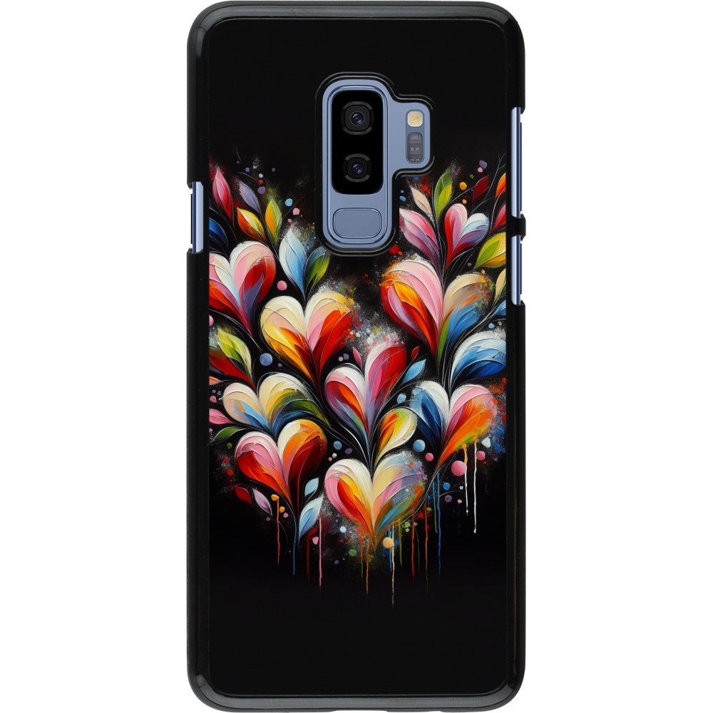 Samsung Galaxy S9+ Case Hülle - Valentin 2024 Schwarzes Herz Abstrakt