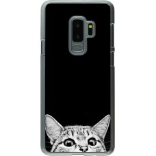 Coque Samsung Galaxy S9+ - Plastique transparent Cat Looking Up Black