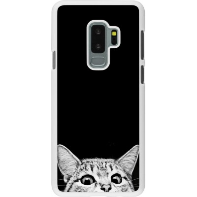 Coque Samsung Galaxy S9+ - Plastique blanc Cat Looking Up Black