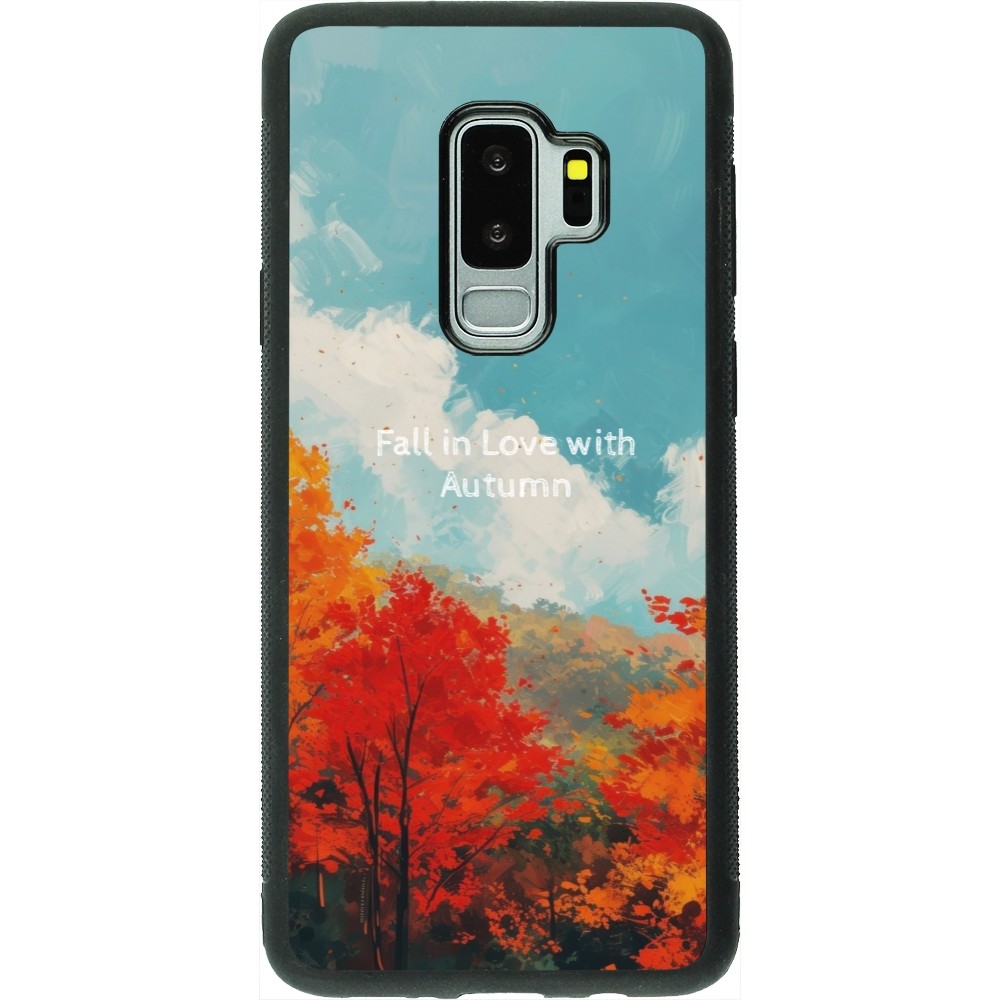Coque Samsung Galaxy S9+ - Silicone rigide noir Autumn 25 Fall in love
