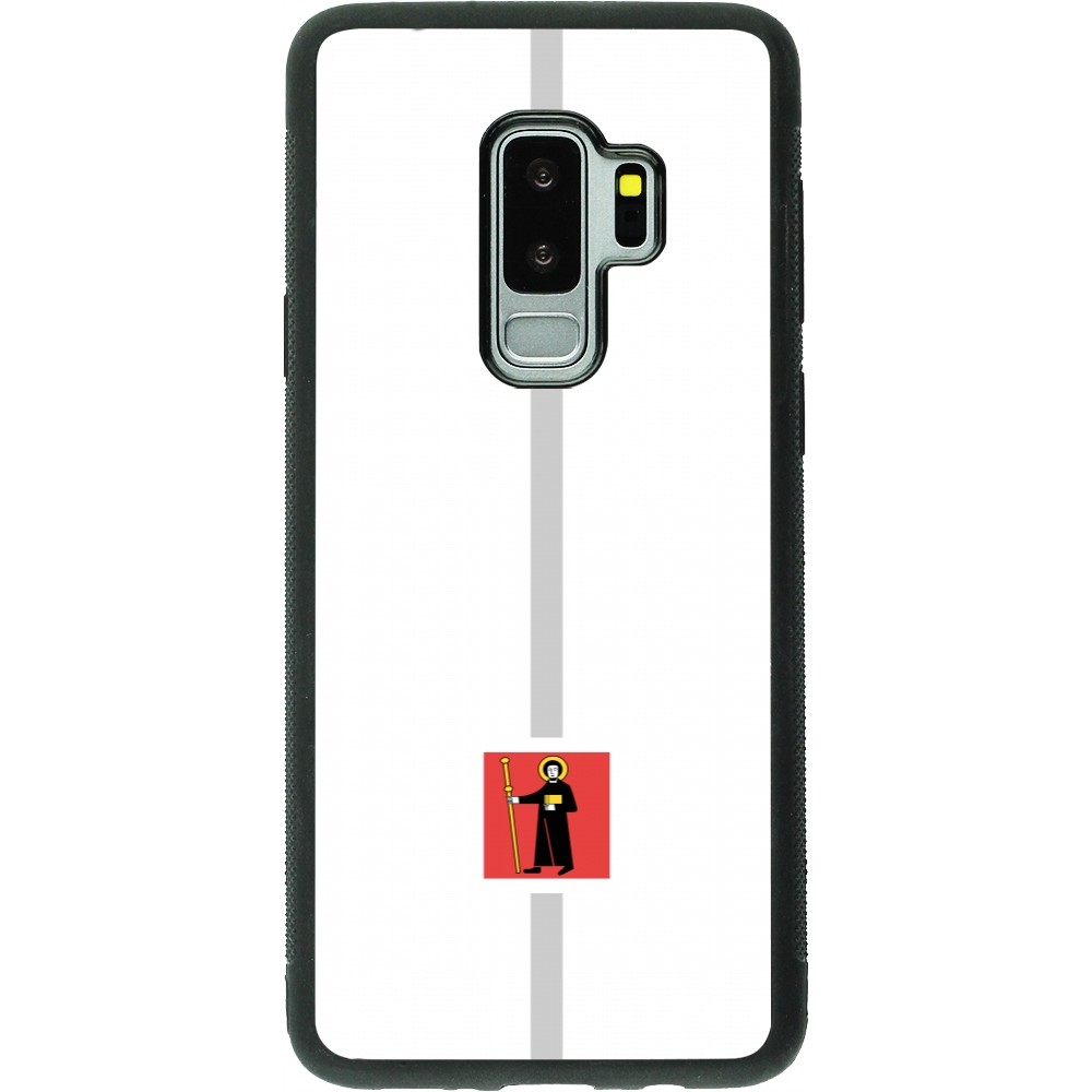 Coque Samsung Galaxy S9+ - Silicone rigide noir Canton GL blanc