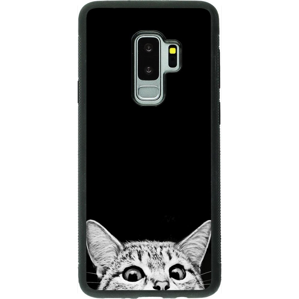 Hülle Samsung Galaxy S9+ - Silikon schwarz Cat Looking Up Black
