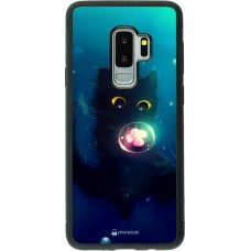 Coque Samsung Galaxy S9+ - Silicone rigide noir Cute Cat Bubble