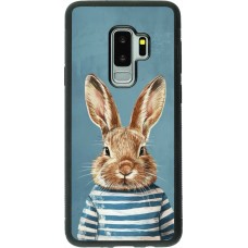 Coque Samsung Galaxy S9+ - Silicone rigide noir Easter 2026 Rabbit navy