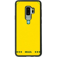 Coque Samsung Galaxy S9+ - Silicone rigide noir Maillot de football Bresil 2026 personnalisable