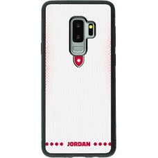 Coque Samsung Galaxy S9+ - Silicone rigide noir Maillot de football Jordanie 2026 personnalisable