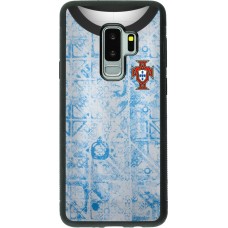 Coque Samsung Galaxy S9+ - Silicone rigide noir Maillot de football Portugal Extérieur personnalisable