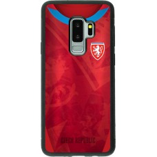 Coque Samsung Galaxy S9+ - Silicone rigide noir Maillot de football République Tchèque personnalisable