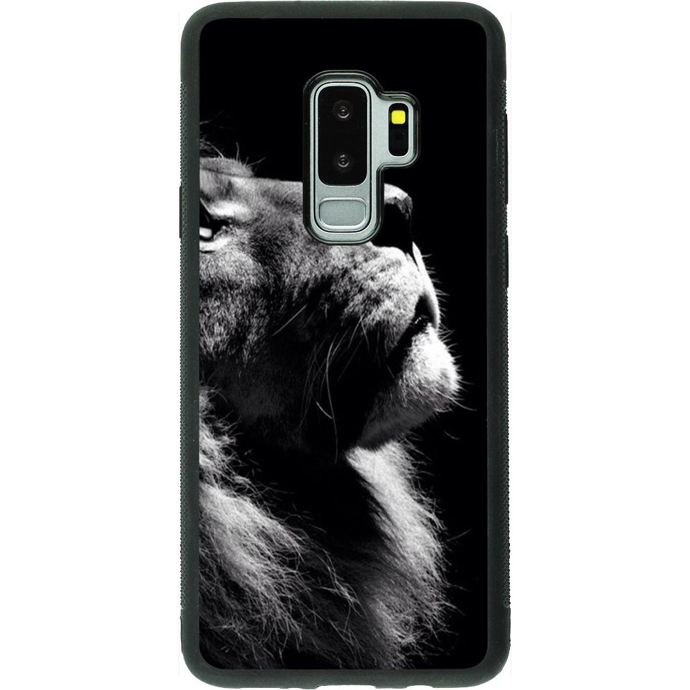 Hülle Samsung Galaxy S9+ - Silikon schwarz Lion looking up