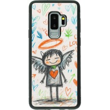 Coque Samsung Galaxy S9+ - Silicone rigide noir Little Angel Sketch Love