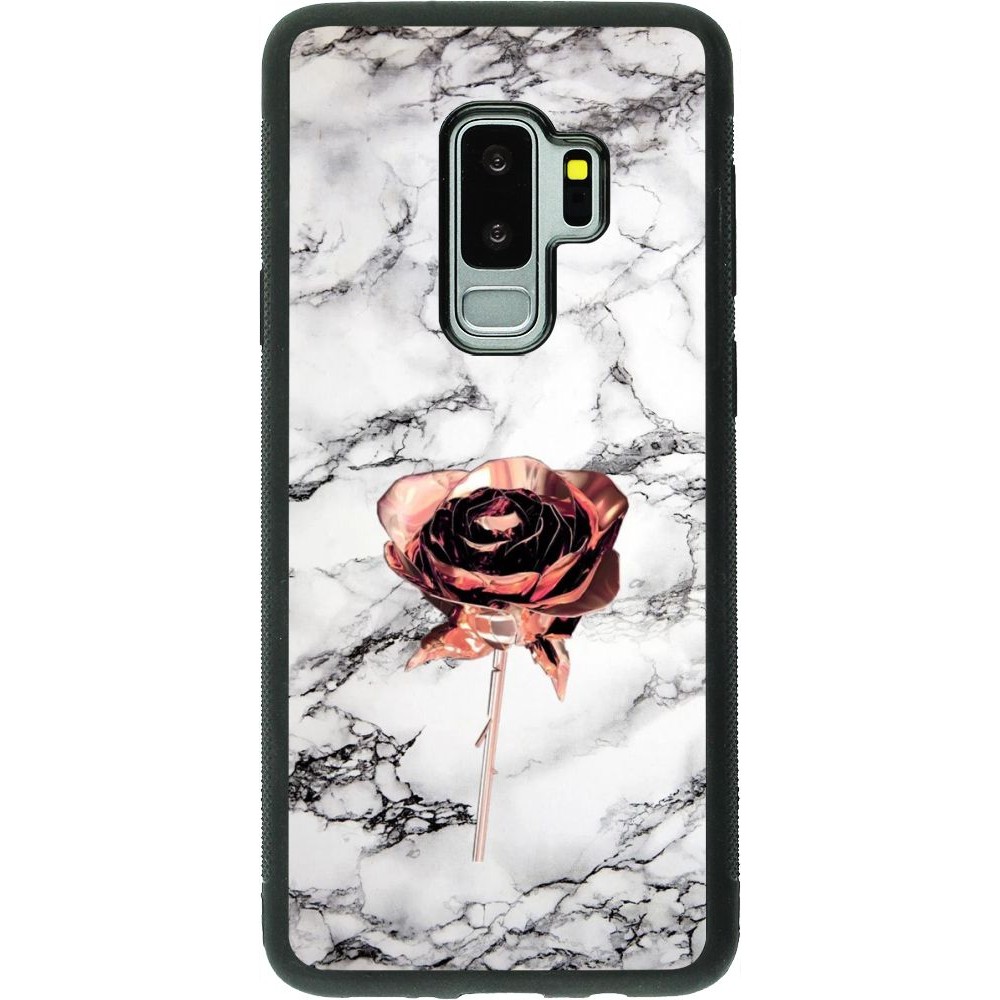 Hülle Samsung Galaxy S9+ - Silikon schwarz Marble Rose Gold