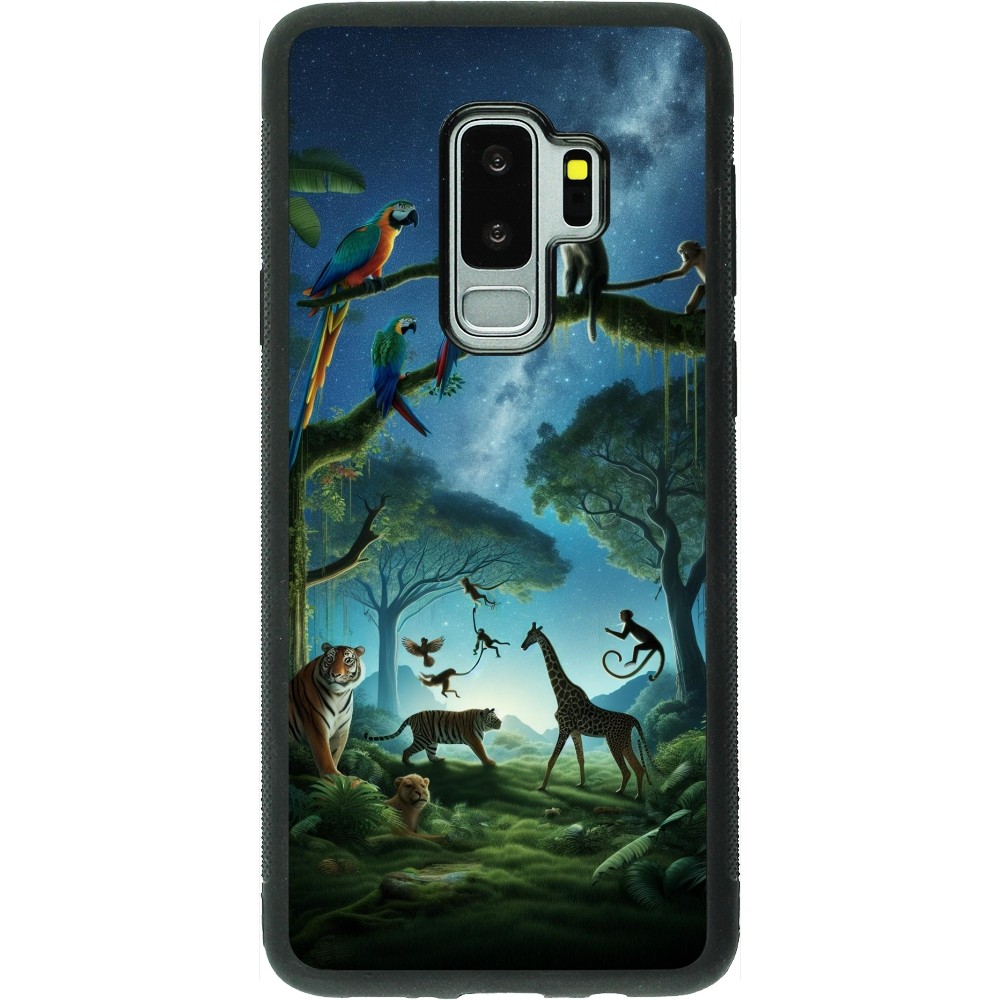 Samsung Galaxy S9+ Case Hülle - Silikon schwarz Paradies der exotischen Tiere