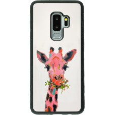Samsung Galaxy S9+ Case Hülle - Silikon schwarz Pink Girafe Paint