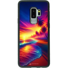 Samsung Galaxy S9+ Case Hülle - Silikon schwarz Strand Sonnenuntergang auffällig