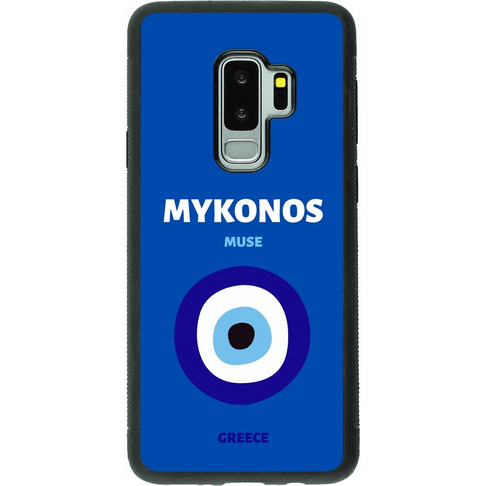 Samsung Galaxy S9+ Case Hülle - Silikon schwarz Pop Summer Destination Mykonos